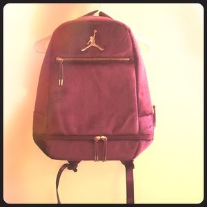 Authentic brand new Jordan purple velour backpack